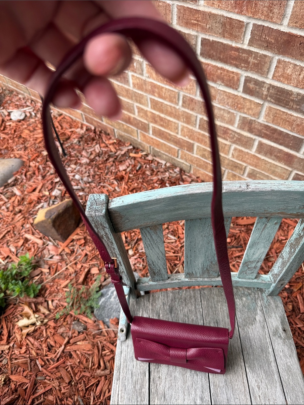 Kate spade โ ๏ธ Maroon Eden Lane Jacinda Crossbody Bag w/a darling bow ๐ accent - Picture 15 of 15